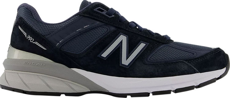 נעלי סניקרס Wmns 990v5 Made in USA 'Navy Silver' של המותג ניו באלאנס בצבע כְּחוֹל עשויות רֶשֶׁת