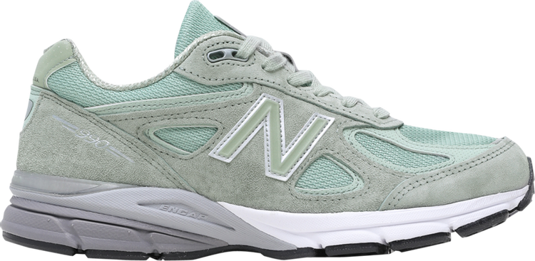 נעלי סניקרס Wmns 990v4 Made in USA 'Mint' של המותג ניו באלאנס בצבע כסף עשויות רֶשֶׁת