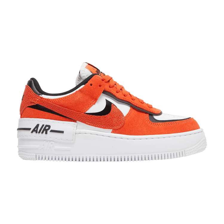 Wmns Air Force 1 Shadow Cracked Leather - Rush Orange