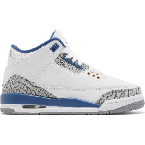 נעלי סניקרס נייק אייר ג'ורדן 3 בצבע לבן מדגם Air Jordan 3 Retro GS 'Washington Wizards' מבית היוצר של חברת הענק נייקי