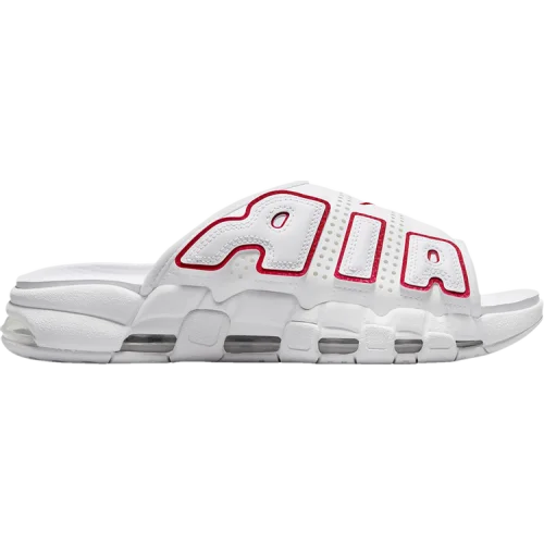 נעלי סניקרס Air More Uptempo Slide בצבע לבן מדגם Air More Uptempo Slide 'White University Red' מבית היוצר של חברת הענק נייקי