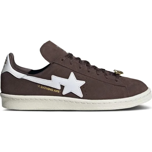 נעלי סניקרס Campus בצבע חום מדגם BAPE x Campus 80s '30th Anniversary - Brown' מבית היוצר של חברת הענק אדידס