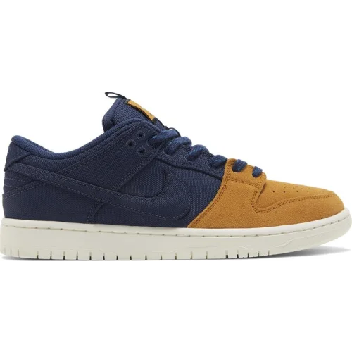 נעלי סניקרס נייק דאנק SB בצבע כְּחוֹל מדגם Dunk Low SB 'Navy Desert Ochre' מבית היוצר של חברת הענק נייקי