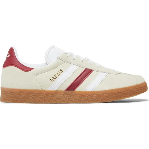 נעלי סניקרס Gazelle בצבע קרם מדגם Gazelle 'Aluminium Burgundy' מבית היוצר של חברת הענק אדידס