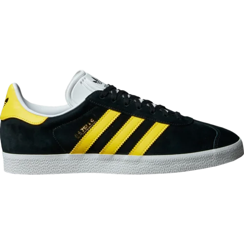 נעלי סניקרס Gazelle בצבע שָׁחוֹר מדגם Gazelle 'Black Impact Yellow' מבית היוצר של חברת הענק אדידס