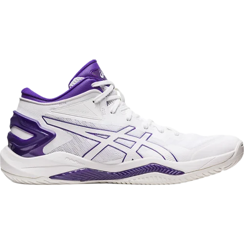 נעלי סניקרס פרץ ג'ל בצבע לבן מדגם Gel Burst 27 'White Gentry Purple' מבית היוצר של חברת הענק אסיקס