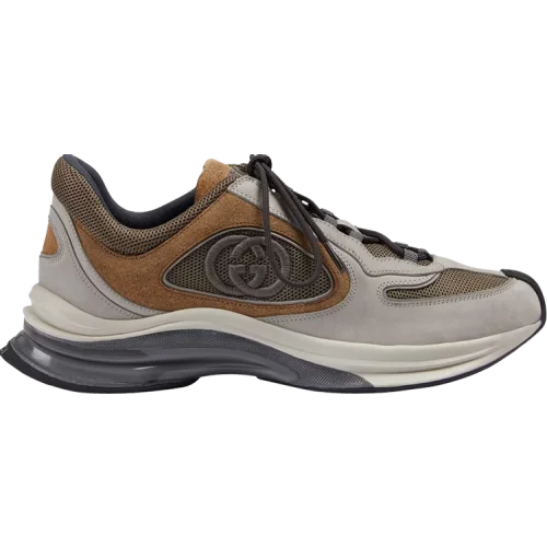 נעלי סניקרס גוצ'י רץ בצבע אפור מדגם Gucci Run Sneaker 'Light Grey Brown' מבית היוצר של חברת הענק גוצ'י