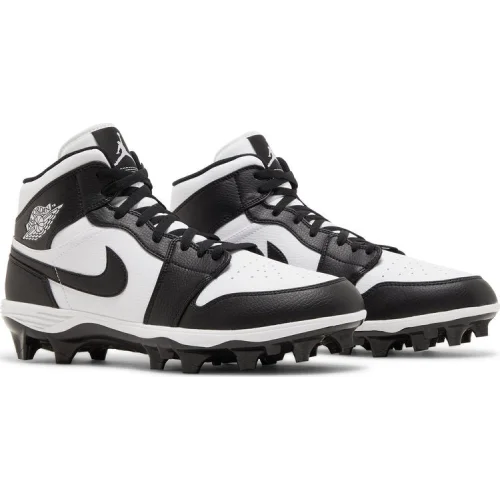 Jordan 1 Mid TD Cleat 'Black White' 2023