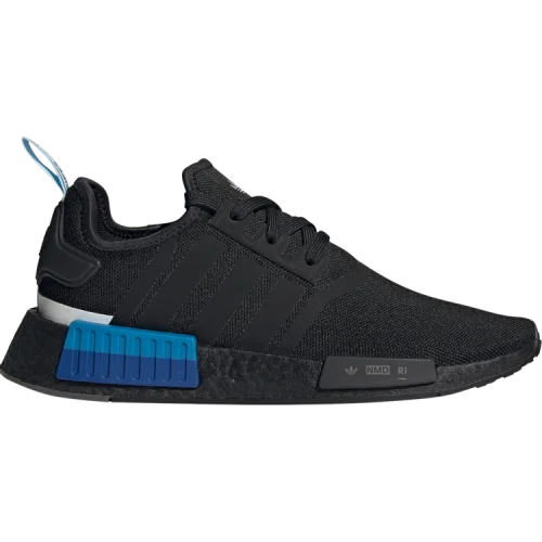 נעלי סניקרס רץ NMD בצבע שָׁחוֹר מדגם NMD_R1 'Black Royal Blue' מבית היוצר של חברת הענק אדידס