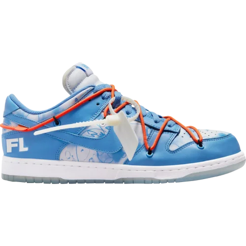 נעלי סניקרס נייק דאנק בצבע כְּחוֹל מדגם Off-White x Futura x Dunk Low 'UNC' מבית היוצר של חברת הענק נייקי