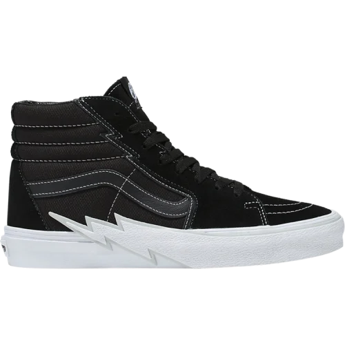 נעלי סניקרס Sk8 בצבע שָׁחוֹר מדגם Sk8-Hi 'Bolt - Black Mesh' מבית היוצר של חברת הענק ואנס