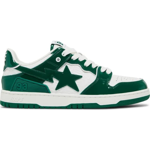 נעלי סניקרס Sk8 Sta בצבע ירוק מדגם Sk8 Sta #5 'Luxury Sport Monogram - Green' מבית היוצר של חברת הענק BAPE