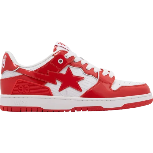 נעלי סניקרס Sk8 Sta בצבע אָדוֹם מדגם Sk8 Sta #5 'Luxury Sport Monogram - Red' מבית היוצר של חברת הענק BAPE