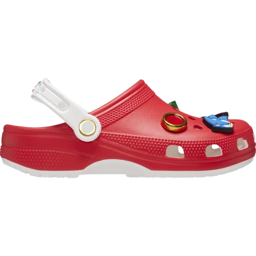 נעלי סניקרס Clog בצבע אָדוֹם מדגם Sonic The Hedgehog x Classic Clog 'Sonic's Shoes' מבית היוצר של חברת הענק קרוקס