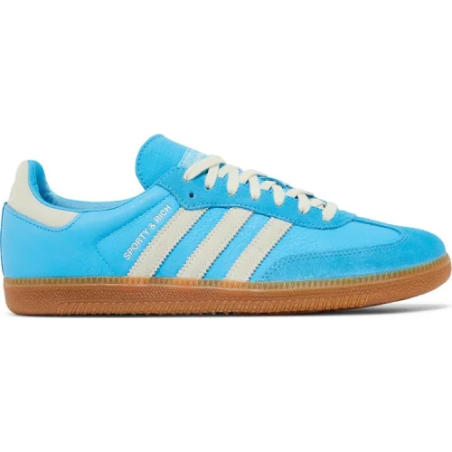 נעלי סניקרס סמבה בצבע כְּחוֹל מדגם Sporty & Rich x Samba OG 'Blue Rush' מבית היוצר של חברת הענק אדידס