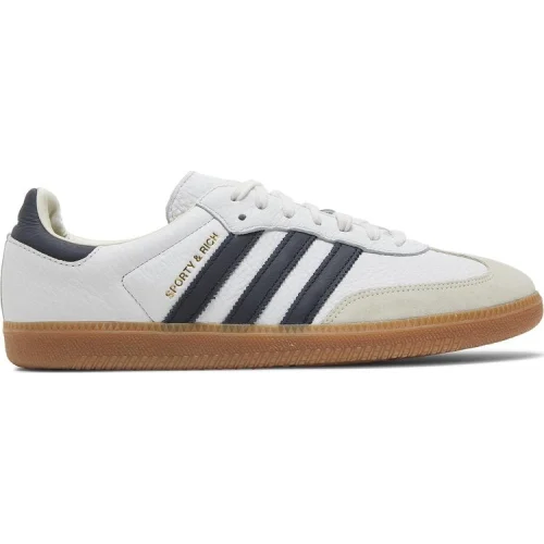 נעלי סניקרס סמבה בצבע לבן מדגם Sporty & Rich x Samba OG 'White Legend Ink' מבית היוצר של חברת הענק אדידס