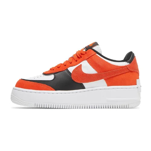 Wmns Air Force 1 Shadow Cracked Leather - Rush Orange