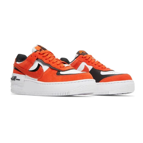 Wmns Air Force 1 Shadow Cracked Leather - Rush Orange