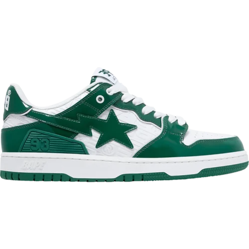 נעלי סניקרס Sk8 Sta בצבע ירוק מדגם Wmns Sk8 Sta #5 'Luxury Sport Monogram - Green' מבית היוצר של חברת הענק BAPE