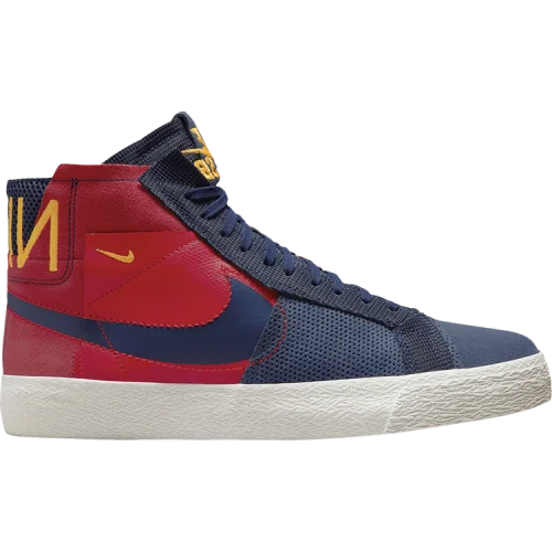 נעלי סניקרס בלייזר SB בצבע אָדוֹם מדגם Zoom Blazer Mid Premium SB 'Deconstructed - Barcelona' מבית היוצר של חברת הענק נייקי