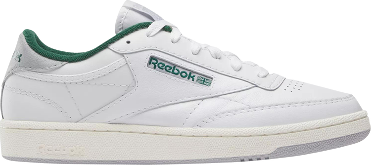 נעלי סניקרס Club C 85 'White Dark Green' של המותג ריבוק בצבע לבן עשויות עוֹר