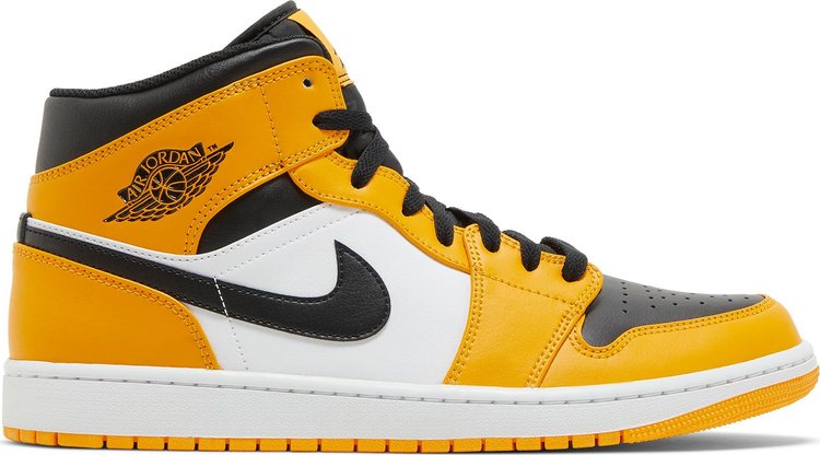 נעלי סניקרס Air Jordan 1 Mid 'Reverse Yellow Toe' של המותג נייקי בצבע צהוב עשויות עוֹר