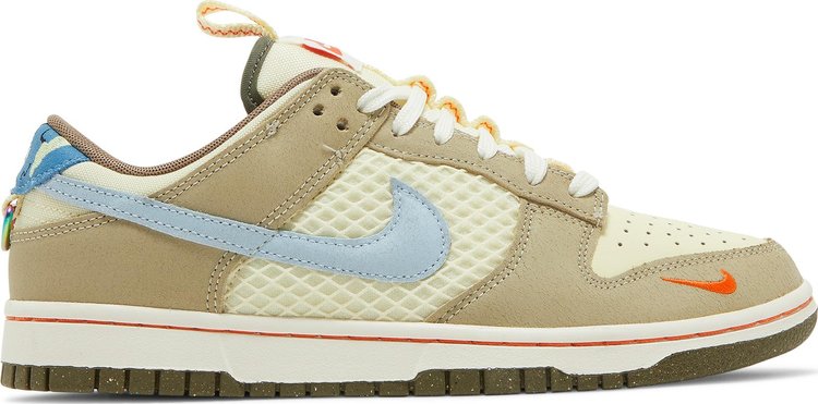 נעלי סניקרס Dunk Low 'Cartoon' של המותג נייקי בצבע צהוב עשויות עוֹר