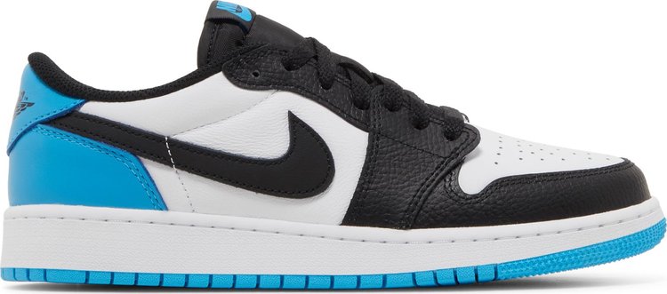 נעלי סניקרס Air Jordan 1 Retro Low OG GS 'UNC' של המותג נייקי בצבע לבן עשויות עוֹר