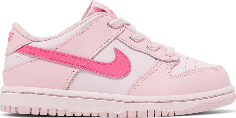 נעלי סניקרס Dunk Low TD 'Triple Pink' של המותג נייקי בצבע וָרוֹד עשויות עוֹר