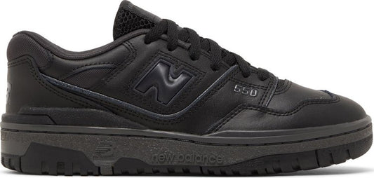 נעלי סניקרס 550 Big Kid 'Black' של המותג ניו באלאנס בצבע שָׁחוֹר עשויות עוֹר