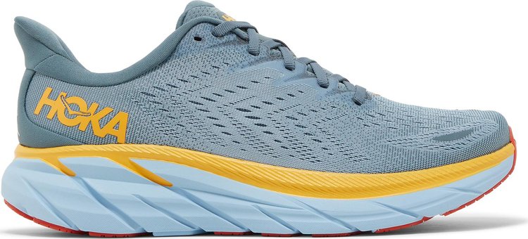 נעלי סניקרס Clifton 8 'Goblin Blue Mountain Spring' של המותג הוקה בצבע כְּחוֹל עשויות רֶשֶׁת