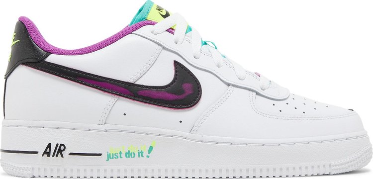 נעלי סניקרס Air Force 1 LV8 GS 'Just Do It!' של המותג נייקי בצבע לבן עשויות עוֹר