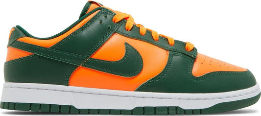 נעלי סניקרס Dunk Low 'Miami Hurricanes' של המותג נייקי בצבע ירוק עשויות עוֹר