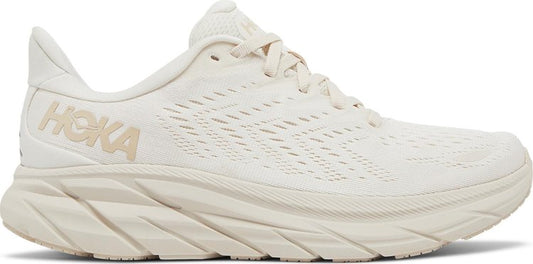 נעלי סניקרס Wmns Clifton 8 'Eggnog' של המותג הוקה בצבע קרם עשויות רֶשֶׁת
