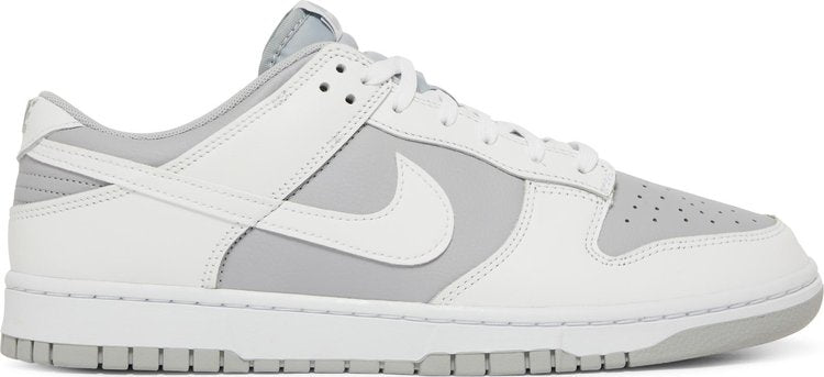 נעלי סניקרס Dunk Low 'White Neutral Grey' של המותג נייקי בצבע אפור עשויות עוֹר