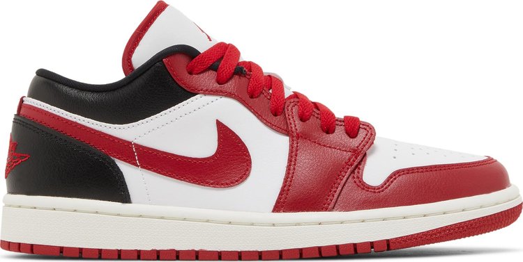 נעלי סניקרס Wmns Air Jordan 1 Low 'White Gym Red' של המותג נייקי בצבע לבן עשויות עוֹר