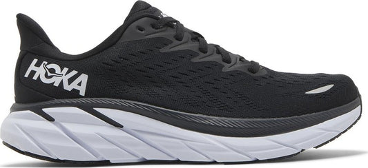 נעלי סניקרס Wmns Clifton 8 'Black White' של המותג הוקה בצבע שָׁחוֹר עשויות רֶשֶׁת