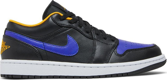 נעלי סניקרס Air Jordan 1 Low 'Lakers' של המותג נייקי בצבע שָׁחוֹר עשויות עוֹר