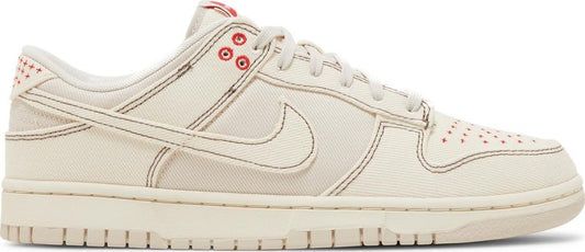 נעלי סניקרס Dunk Low SE 'Sashiko - Light Orewood Brown' של המותג נייקי בצבע קרם עשויות טֶקסטִיל