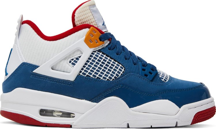 נעלי סניקרס Air Jordan 4 Retro GS 'Messy Room' של המותג נייקי בצבע כְּחוֹל עשויות עור (זמש)