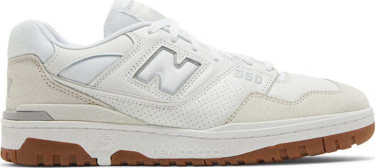 נעלי סניקרס 550 'White Gum' של המותג ניו באלאנס בצבע לבן עשויות עוֹר