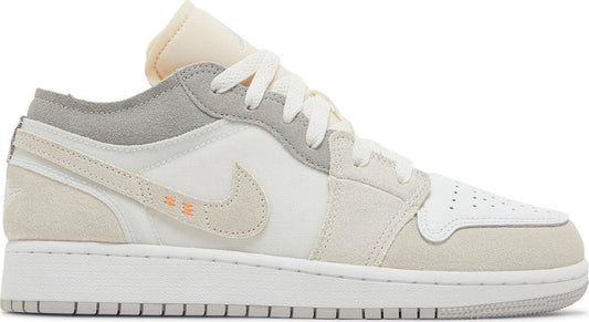 נעלי סניקרס Air Jordan 1 Low SE Craft GS 'Inside Out' של המותג נייקי בצבע לבן עשויות עוֹר