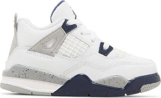 נעלי סניקרס Air Jordan 4 Retro TD 'Midnight Navy' של המותג נייקי בצבע לבן עשויות עוֹר