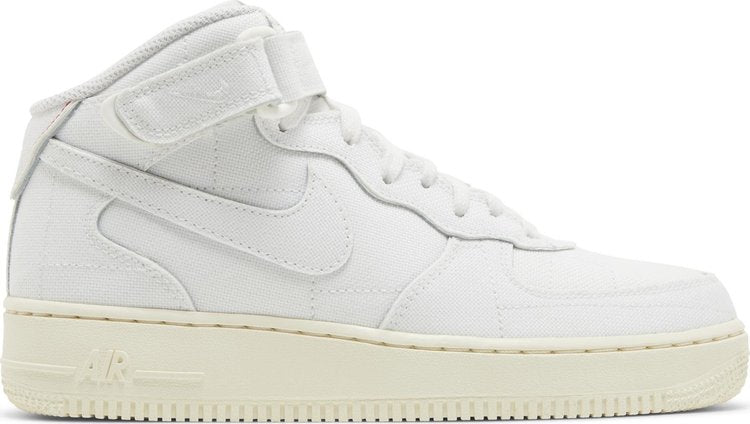 נעלי סניקרס Wmns Air Force 1 '07 Mid 'White Canvas' של המותג נייקי בצבע לבן עשויות בַּד