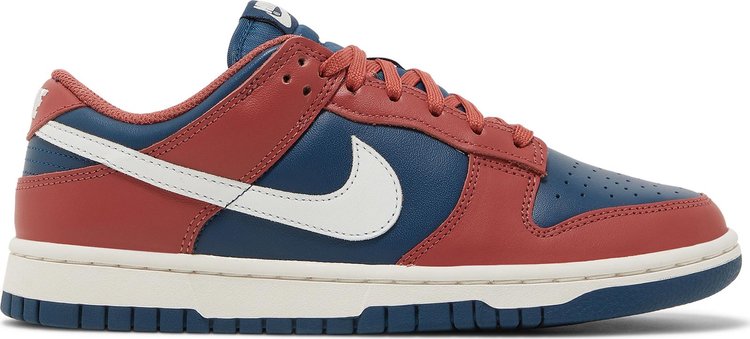 נעלי סניקרס Wmns Dunk Low 'Canyon Rust Blue' של המותג נייקי בצבע אָדוֹם עשויות עוֹר