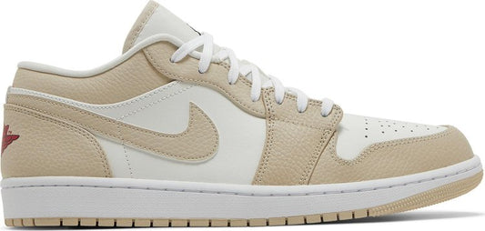 נעלי סניקרס Air Jordan 1 Low SE 'Sail Rattan' של המותג נייקי בצבע קרם עשויות עוֹר