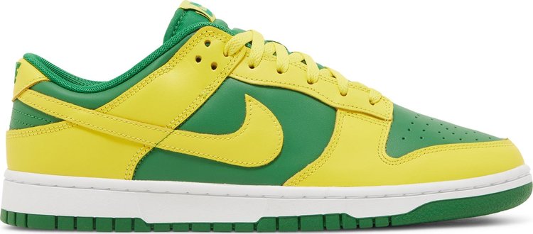 נעלי סניקרס Dunk Low 'Reverse Brazil' של המותג נייקי בצבע צהוב עשויות עוֹר