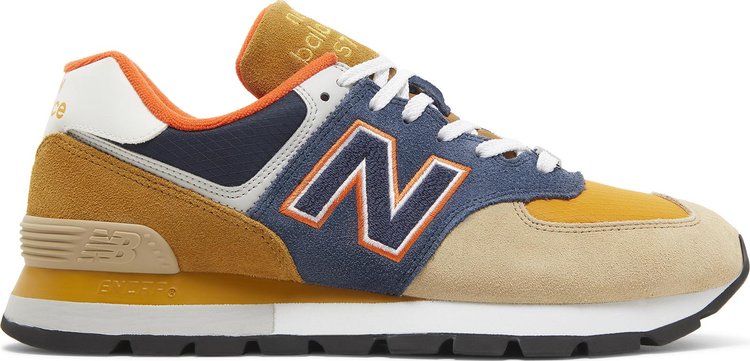נעלי סניקרס 574 Rugged 'Brown Navy' של המותג ניו באלאנס בצבע חום עשויות עור (זמש)