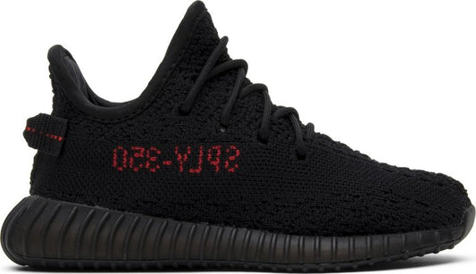 נעלי סניקרס Yeezy Boost 350 V2 Infant 'Bred' של המותג אדידס בצבע שָׁחוֹר עשויות ניילון פוליאסטר Primeknit