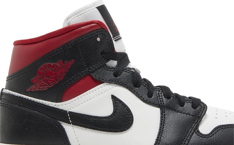 Wmns Air Jordan 1 Mid 'Black Sail Gym Red'